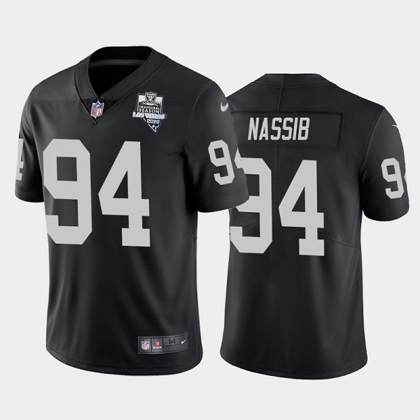 Men's Las Vegas Raiders #94 Carl Nassib Black NFL 2020 Inaugural Season Vapor Limited Stitched Jersey Men's Las Vegas Raiders #94 Carl Nassib Black NFL 2020 Inaugural Season Vapor Limited Stitched Jersey
